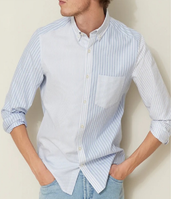 MEN'S REGULAR FIT MIX AND MATCH STRIPE OXFORD SHIRT