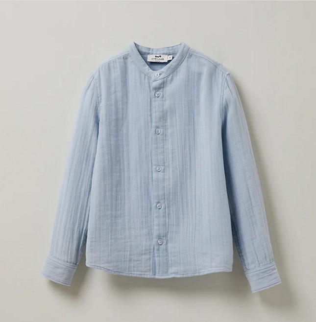 100% GAUZE COTTON WITH MANDARIAN COLLAR BOYS SHIRT 